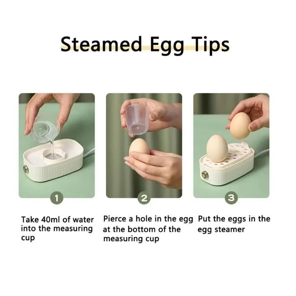 Hervidor de Huevos Eléctrico Automático, Hervidor Rápido de Huevos, Máquina de Desayuno, Hervidor de Huevos Multifunción para 2 Huevos, Enchufe Europeo, Color Verde.
