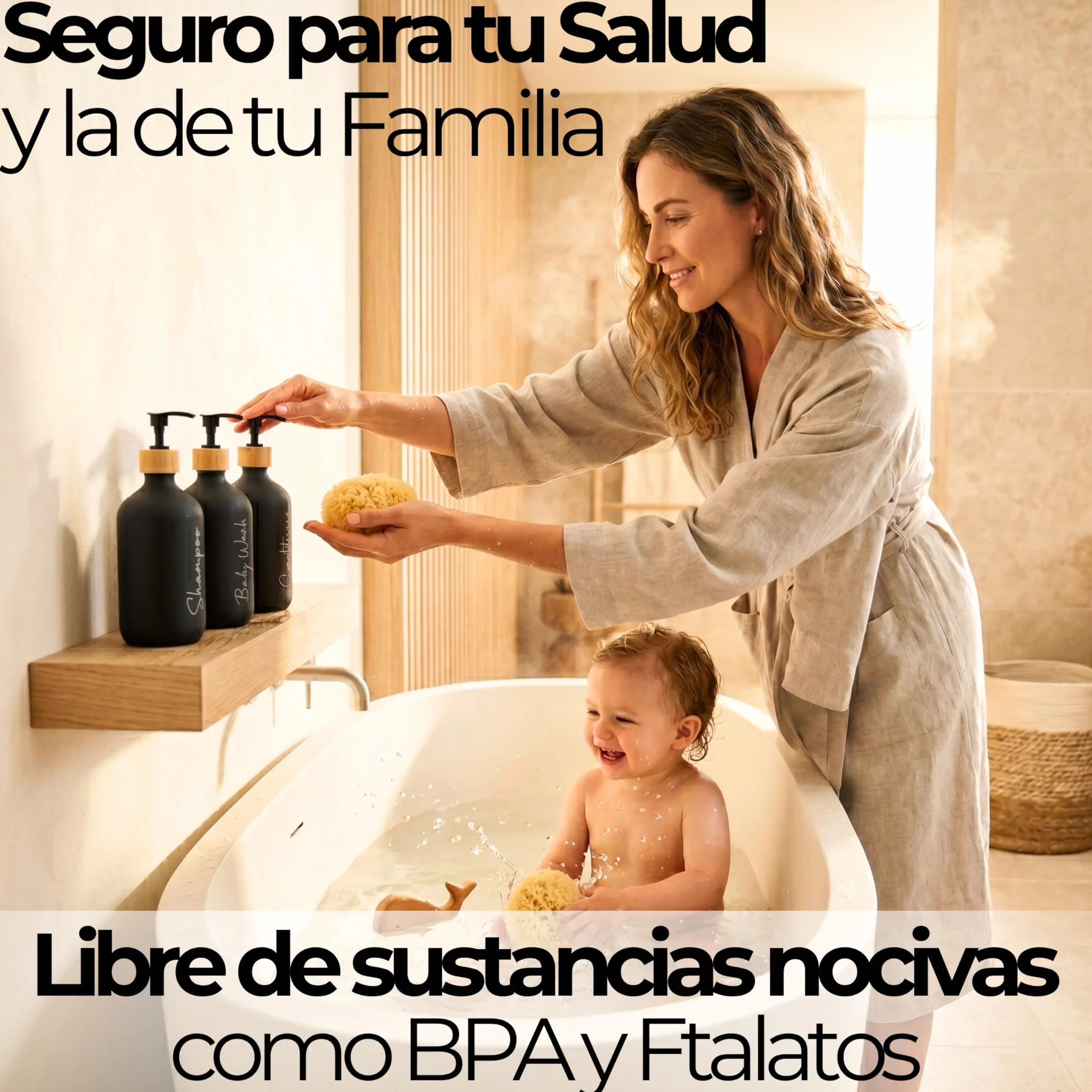 Dispensador Jabon Baño Negro Mate 500ml Set de 3 Botes para Gel y Champu Acondicionador Embudo para Rellenado Este Dosificador Jabon Baño es Elegante practico y mantendra su Ducha ordenada