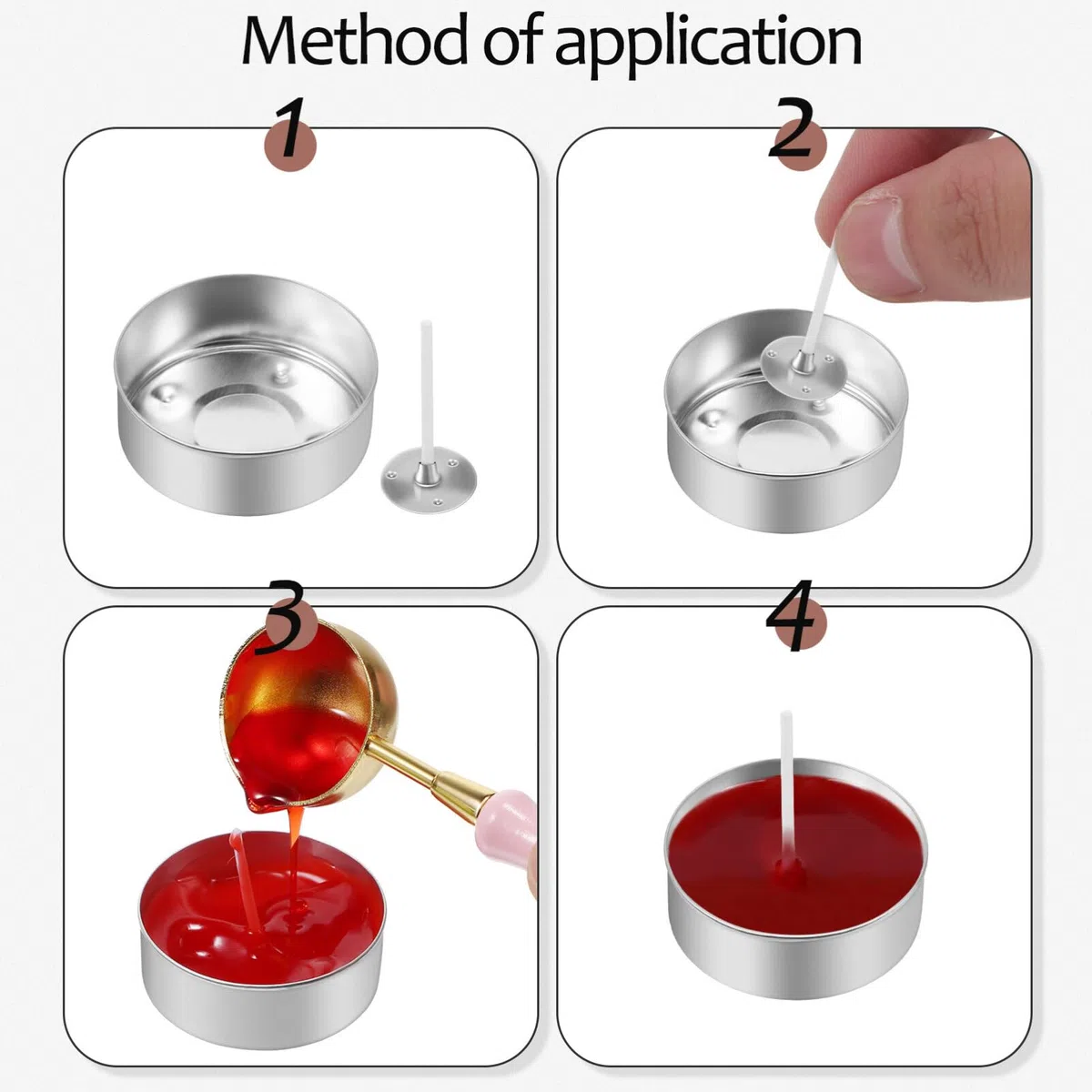 EXCEART 150 Vasos De Aluminio para Velas De Té - Tarros Vacíos, Latas De Metal Con Mechas - Recipientes y Molde para Velas