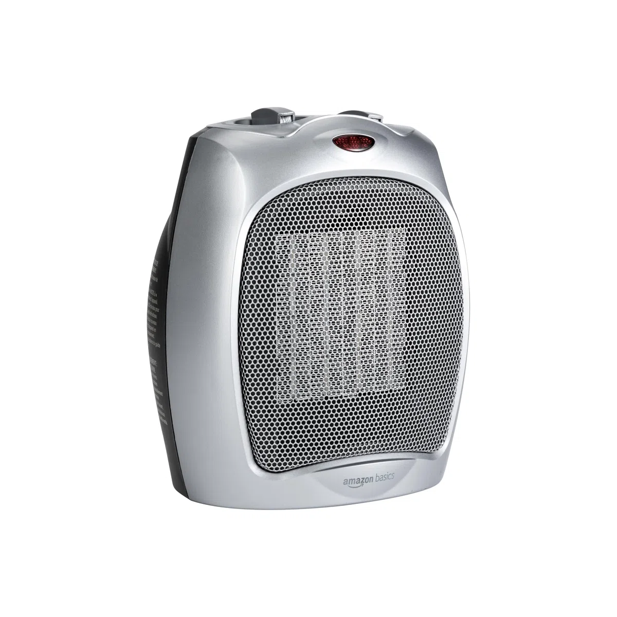 Amazon Basics Calefactor de cerámica, 1800 W, con termostato ajustable, Plateado