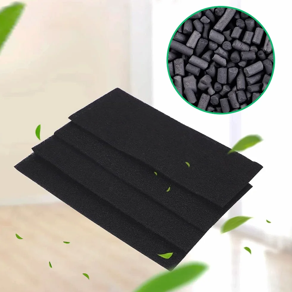 Almohadillas de Carbono de Corte para Ajuste Filtros de Carbón Activado Universales, Filtro de Aire, Filtros de Repuesto para Purificadores de Aire Acondicionado (1.22m*0.2m*3mm(2PCS))