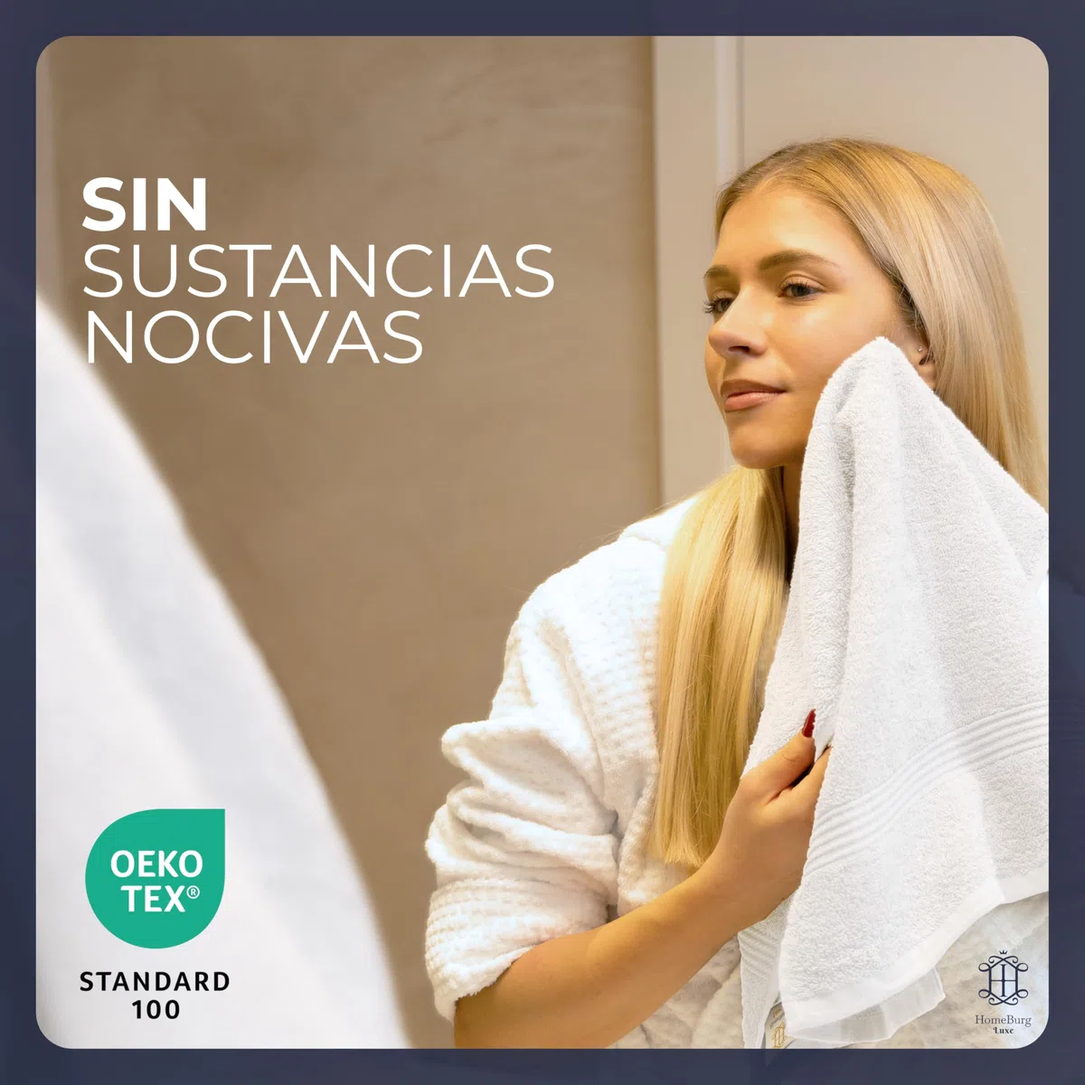Luxe Set de 6 Toallas - Algodón Suave & Absorbente, Secado Rápido, Fáciles de Mantener, 40×70 cm, Blanco