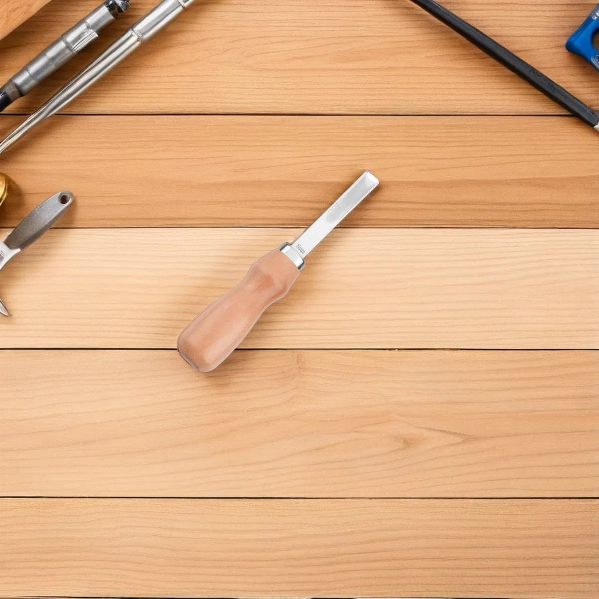 Herramienta Manual para Recortar Bordes de Cuero Cuchillos de Biselado de Acero al Carbono y Mango de Madera, 3 Piezas para Bricolaje y Artesanía