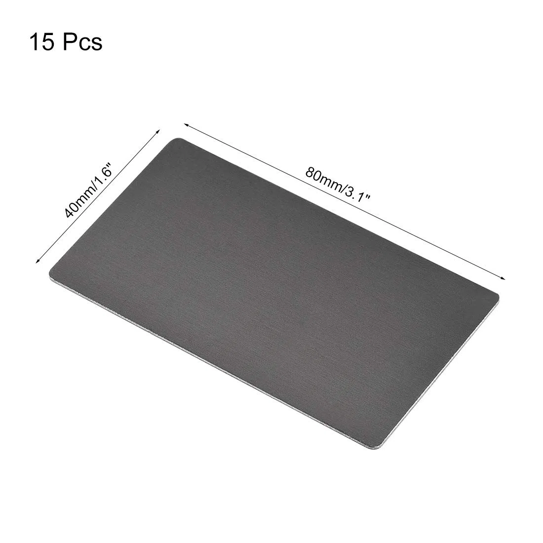 sourcing map En Blanco Metal Tarjeta 80x40x1mm Anodizado Aluminio Placa para Bricolaje Impresión Grabado Negro 15uds