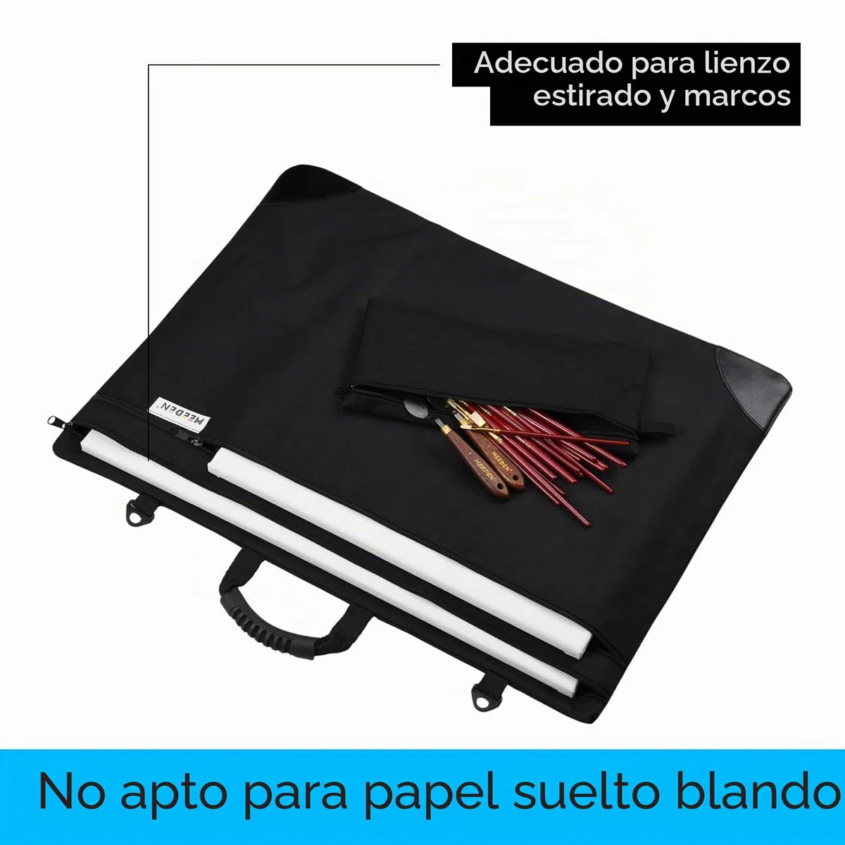 MEEDEN Bolsa Portafolio de Arte - A2/A3 Pintura Junta Almacenamiento Bolsa, Portafolio de Artista con Correa para el Hombro, Resistente al Clima Bolso para Dibujos y Bocetos 51 x 66 x 5 cm