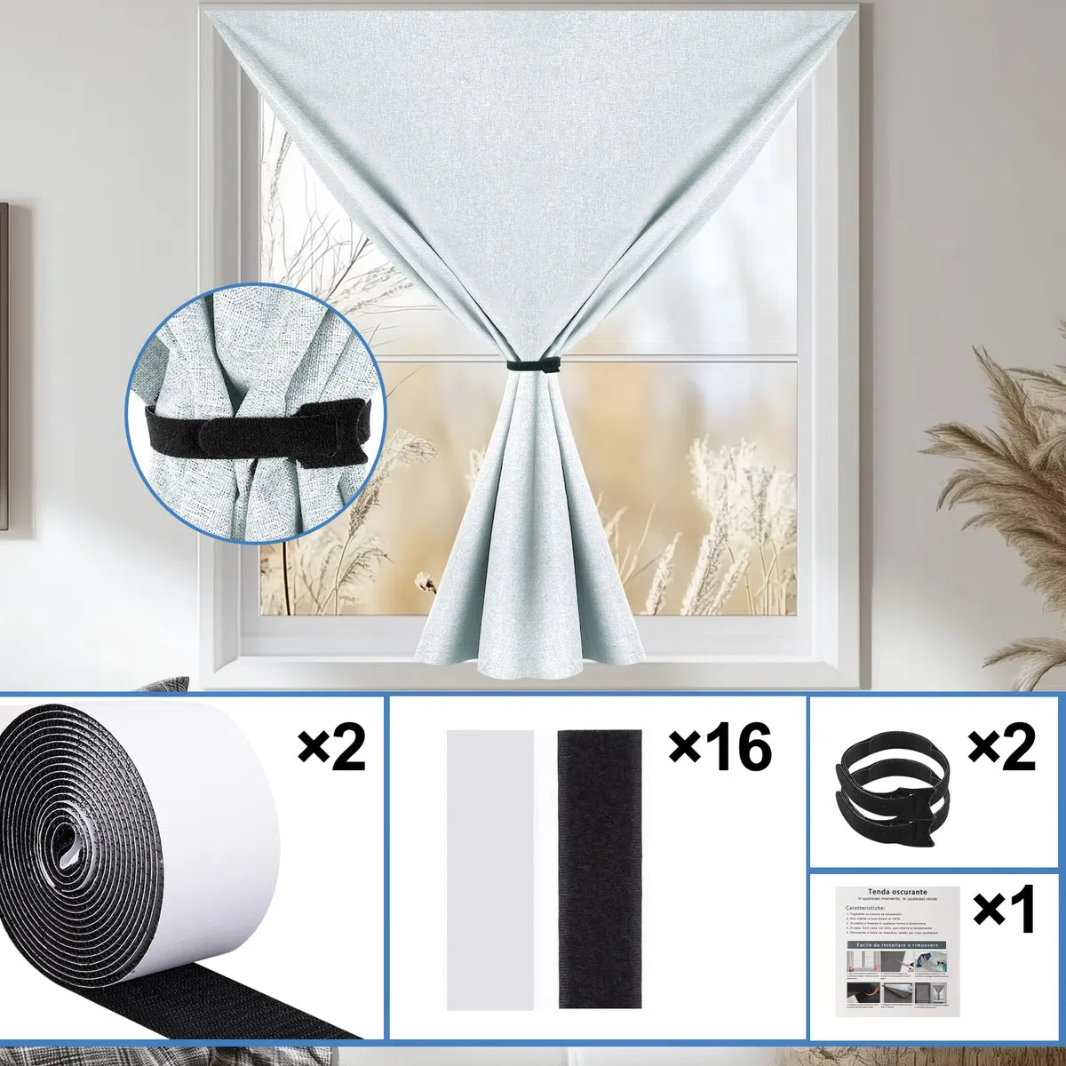 Estores Opacos sin Taladrar 100x150CM, Blackout 100% Oscurecer Ventanas Cortinas con Velcro, para Ventanas Cortable Estor Opaco sin Agujeros Portátiles para Protección Solar Interior, Viajes-Beige