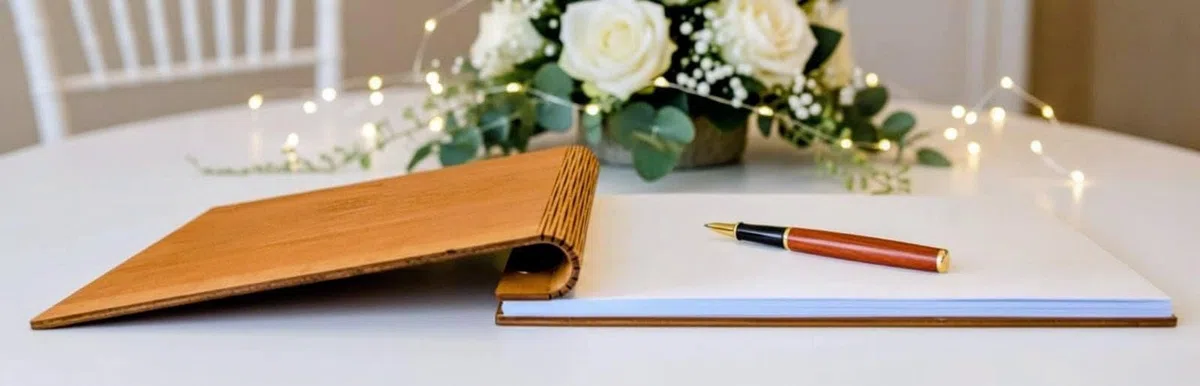 MALONA Libro de Oro de Madera para Boda - Guest Book Árbol de la Vida