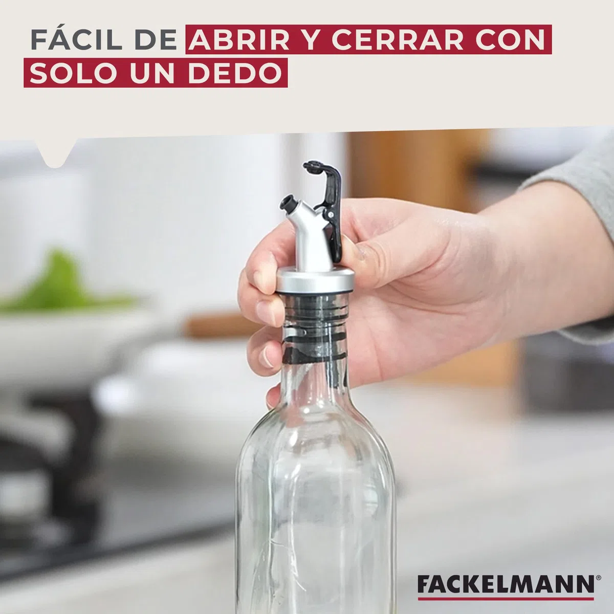Fackelmann Set Aceitera y Vinagrera con Soporte, Incluye 2 Botellas de Vidrio de 250 ml y Rack, Conjunto Estable, Duradero y Decorativo, Apto para Lavavajillas, 30x12x6 cm