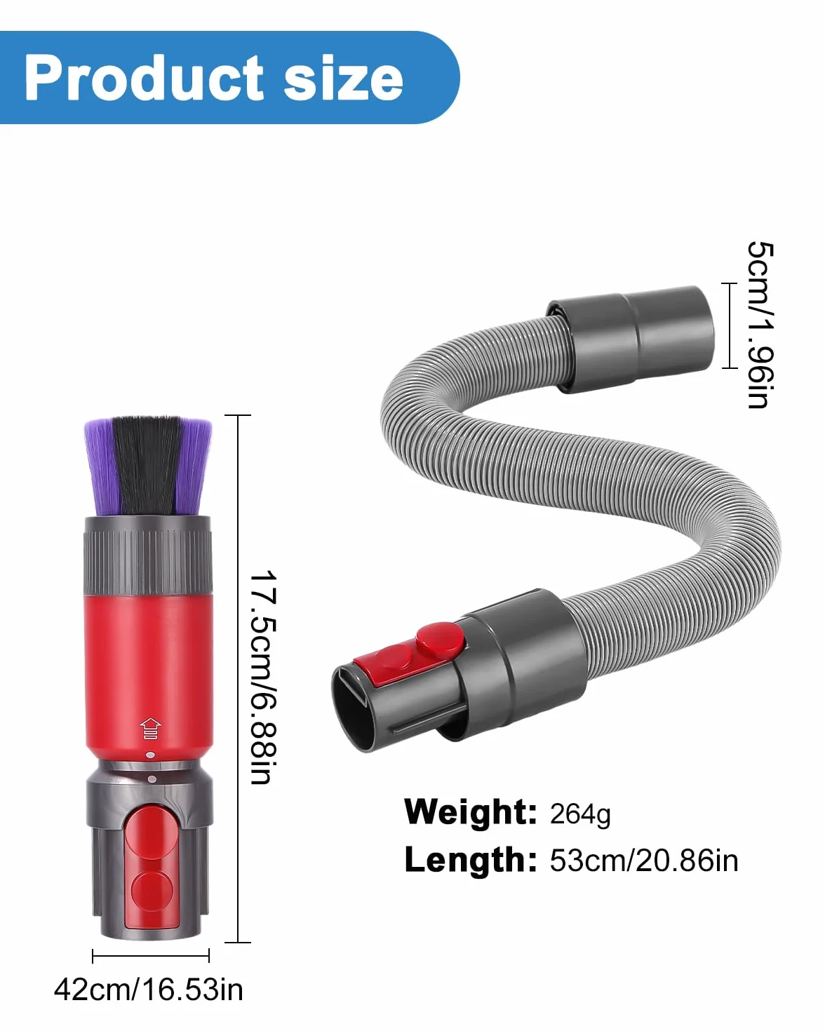Polvo Sin Rastros Aspiradoras Cabezal Cepillo para Accesorios Aspirador V15,V10,V11,V8,V7 con Tubo Aspiradora Universal Cerdas Ultrafinas para Repuestos Cepillo Antiarañazos