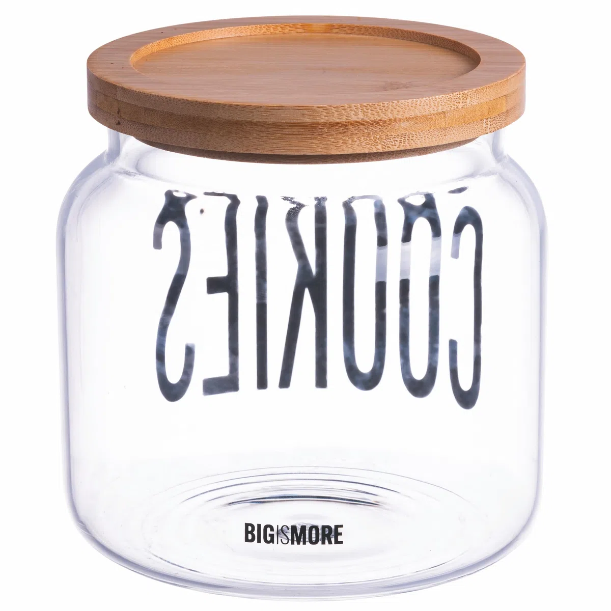 Villa d'Este Home Tivoli Bigismore - Tarro de cristal de borosilicato para galletas, 1,9 l, tapa de bambú