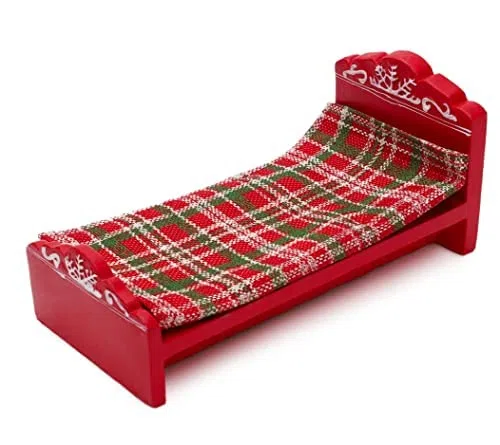 Toyland® 24cm Cama y Cobertor de Elfo de Cerámica Grande - Elfo No Incluido - Decoraciones Navideñas Novedosas