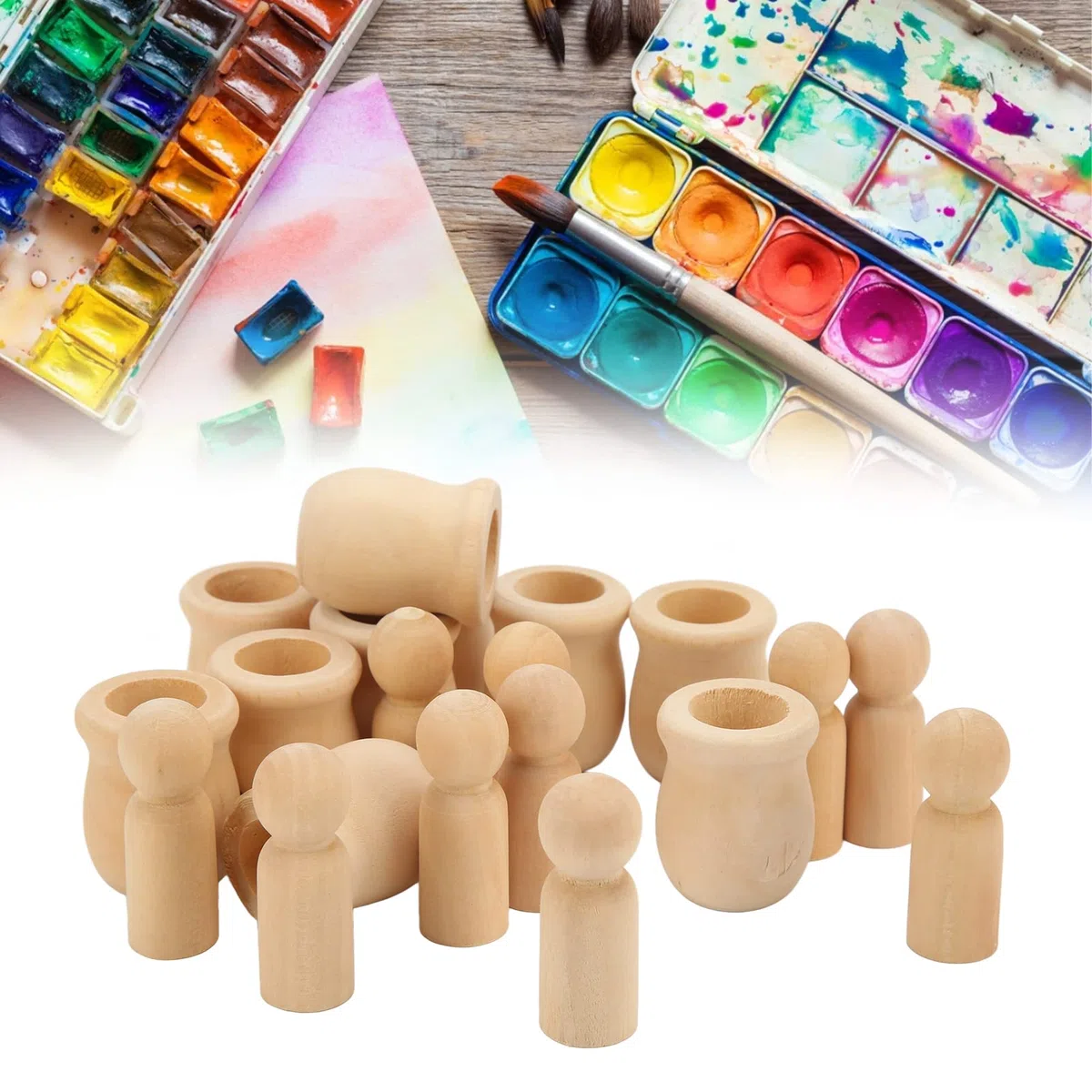 Muñecas con clavijas de madera Personas con clavijas Cuerpos de muñecas Figuras de madera Muñecas con clavijas decorativas Personas para niños DIY Arte Artesanía Personalización Creatividad
