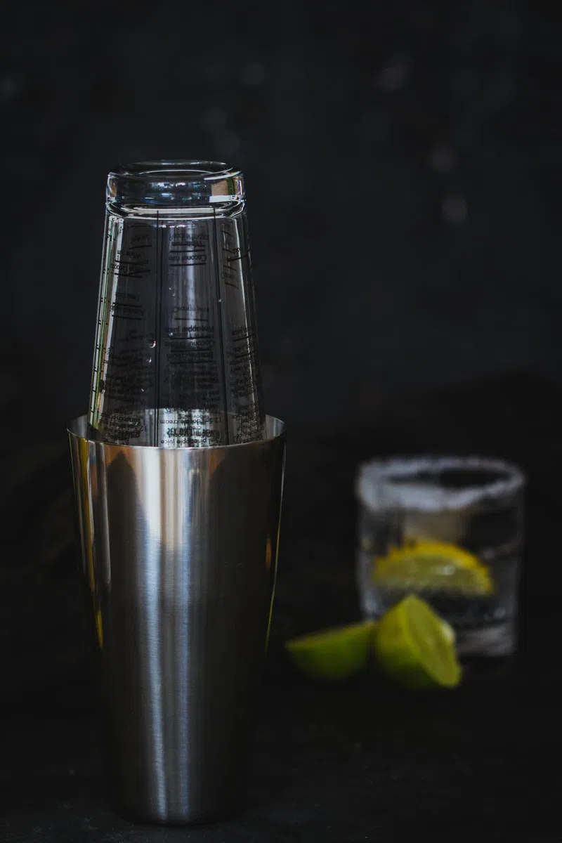 BarCraft Juego de Coctelera Boston con Recetas Impresas, Acero Inoxidable, 400 ml