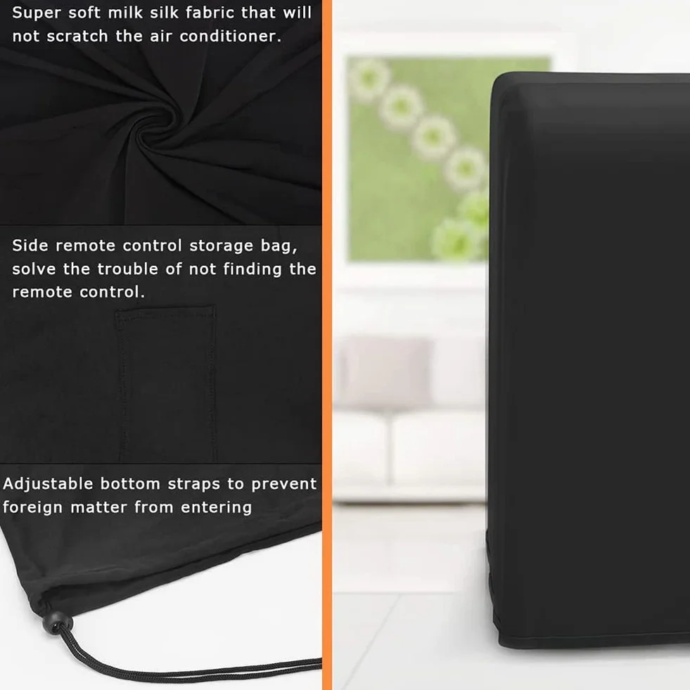 de Aire Acondicionado portátil Impermeable Mate con, Bolsa de protección para acondicionadores de Aire Interior, Color Negro