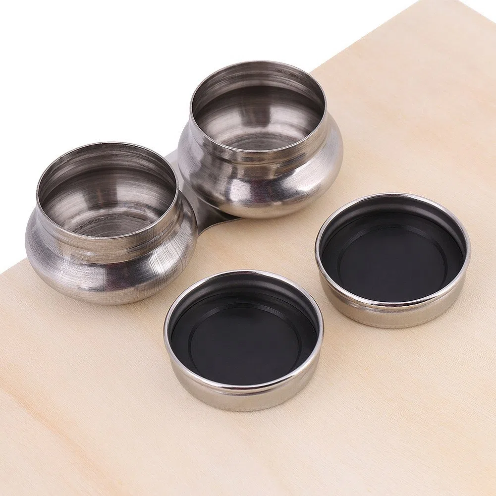 Taza de mezcla de color, taza de mezcla de color de acero inoxidable Boca grande doble cazo con tapa Contenedor de aceite Suministros de pintura al óleo para pintura al óleo