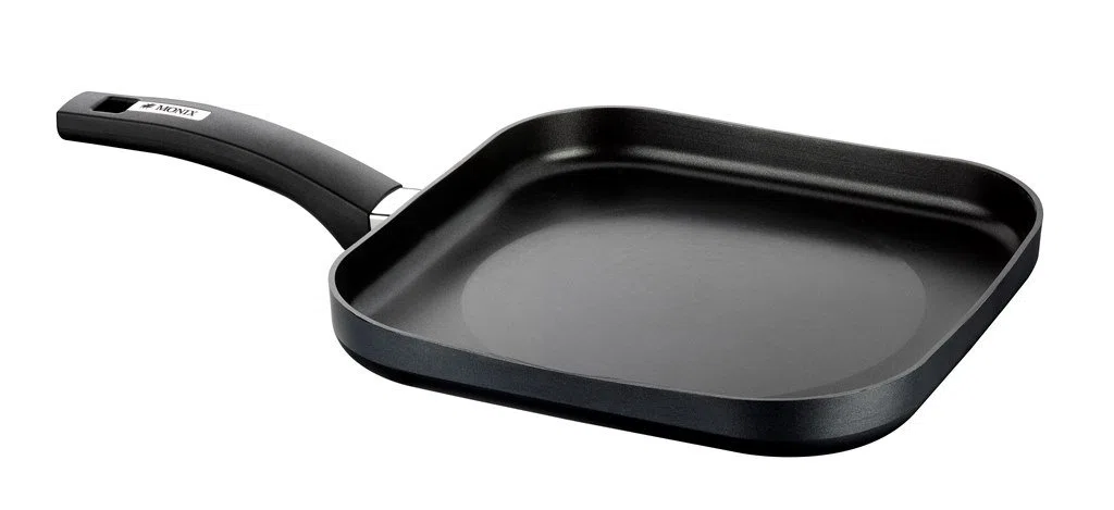Monix Resistent Plus | Grill cuadrado plano 28 cm de aluminio con antiadherente