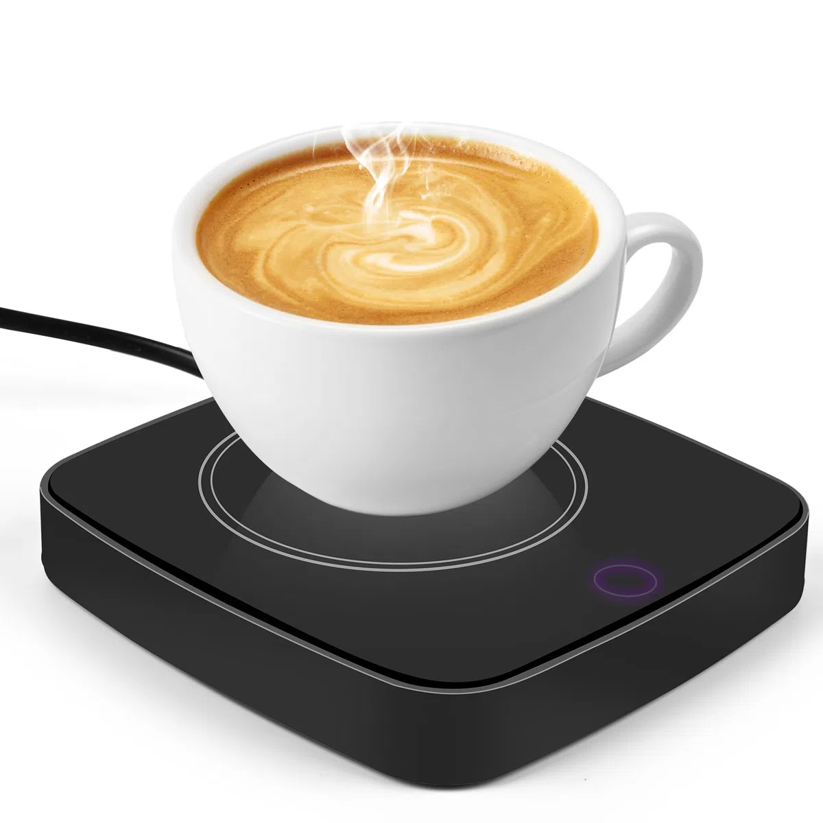 Calentador de Taza Café, Teklemon Calentador de Tazas Inteligente con 3 Configuraciones de Temperatura, Calentador de Bebidas para Oficina, Hogar, Apagado Automático (Negro)