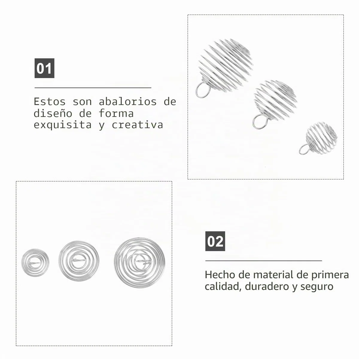 ROSENICE 30 Uds Colgantes Jaulas De Cuentas En Espiral Plata Para Hacer Joyería Diy Pulseras Collares Aretes Accesorios De Fabricación De Abalorios Artesanales