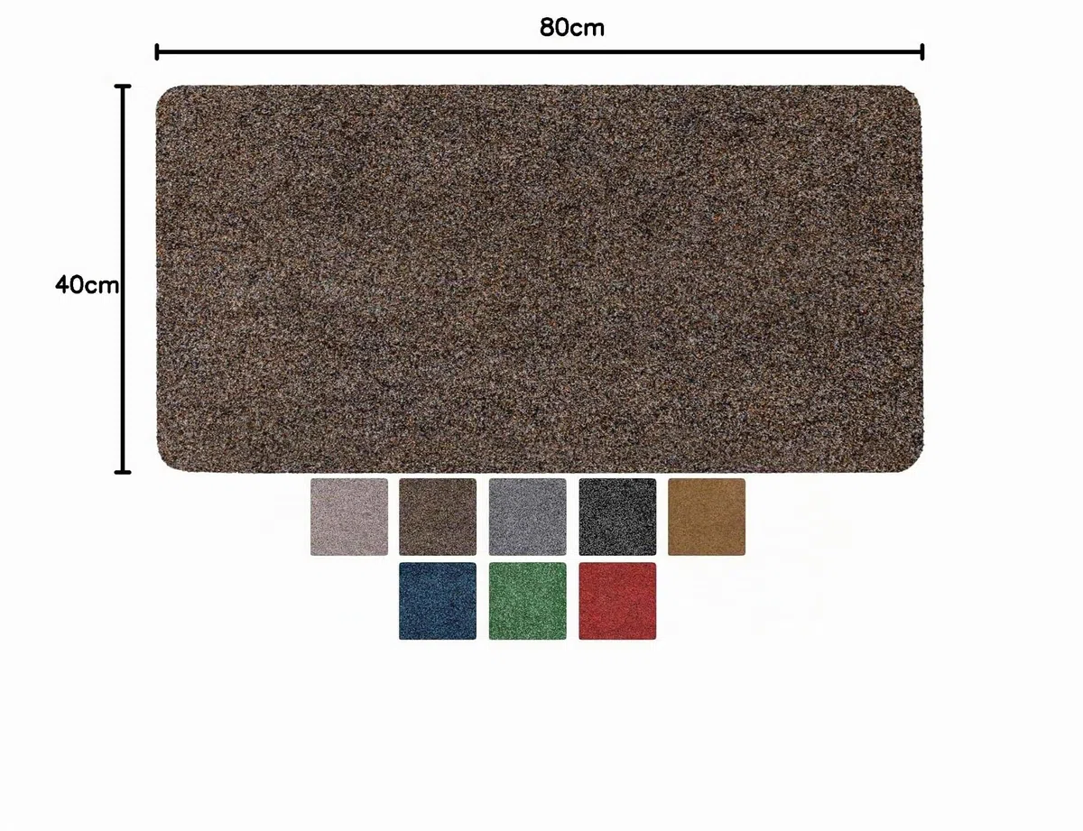 ANRO Poet - Alfombra para suelo, felpudo, lavable, impermeable, resistente, para entrada, pasillo, cocina, dormitorio, marrón, 40 x 80 cm