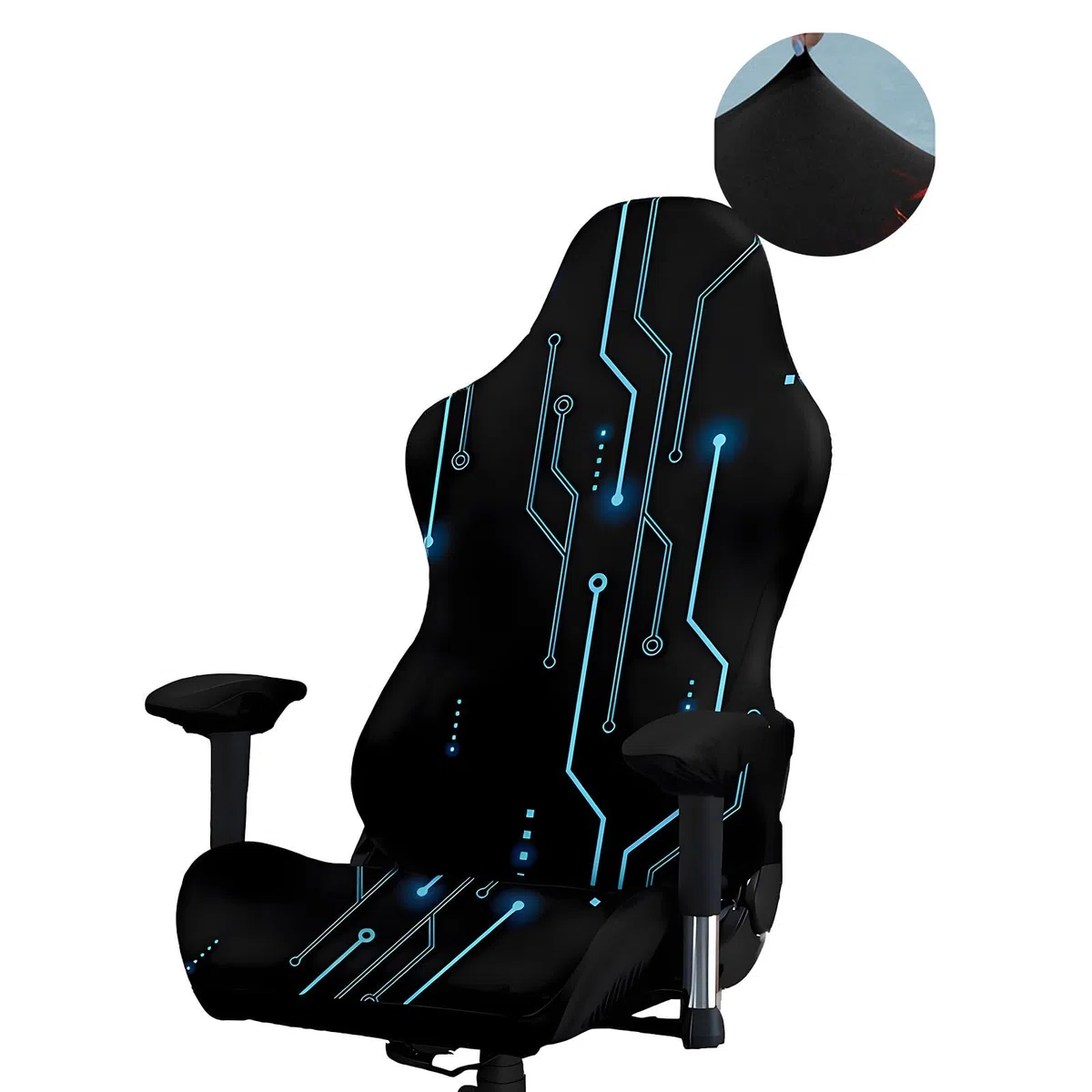 Funda para Silla Gaming, elástica, con Estampado de líneas y Dos reposabrazos para sillones Juego reclinables de Carreras(Gaming Motif C)