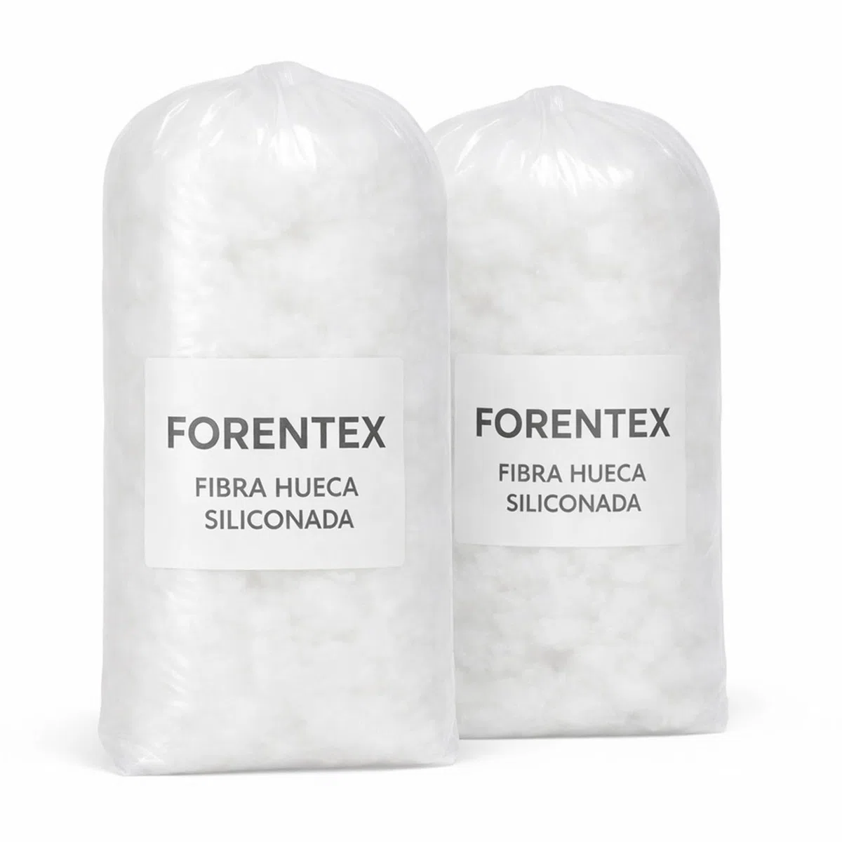 ForenTex Fibra Hueca Siliconada Suelta 100% Poliéster, Relleno de Fibra para Cojines, Almohadones y Manualidades, Antialérgico y Lavable, No es Almohada, Bolsa de 2 kg