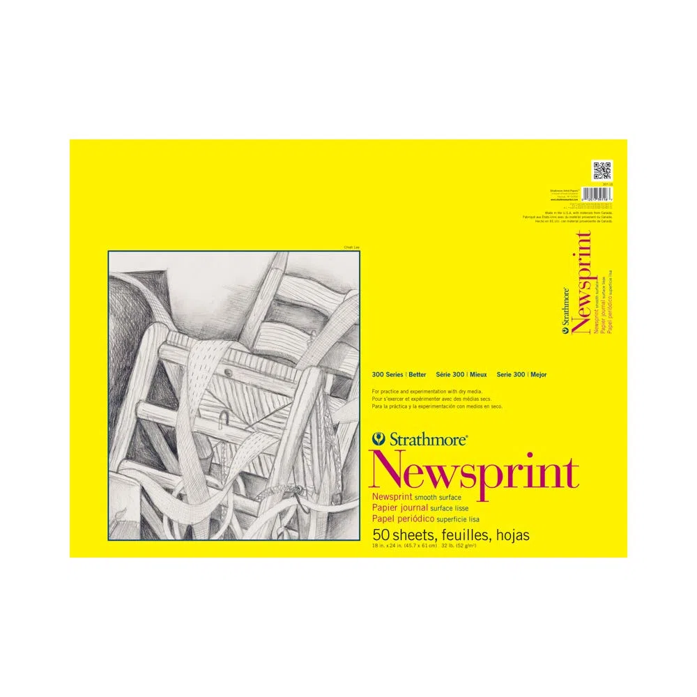 Pro-Art Carta da giornale Strathmore liscio Carta Pad 18 "X 24" - 32Lb 50 fogli