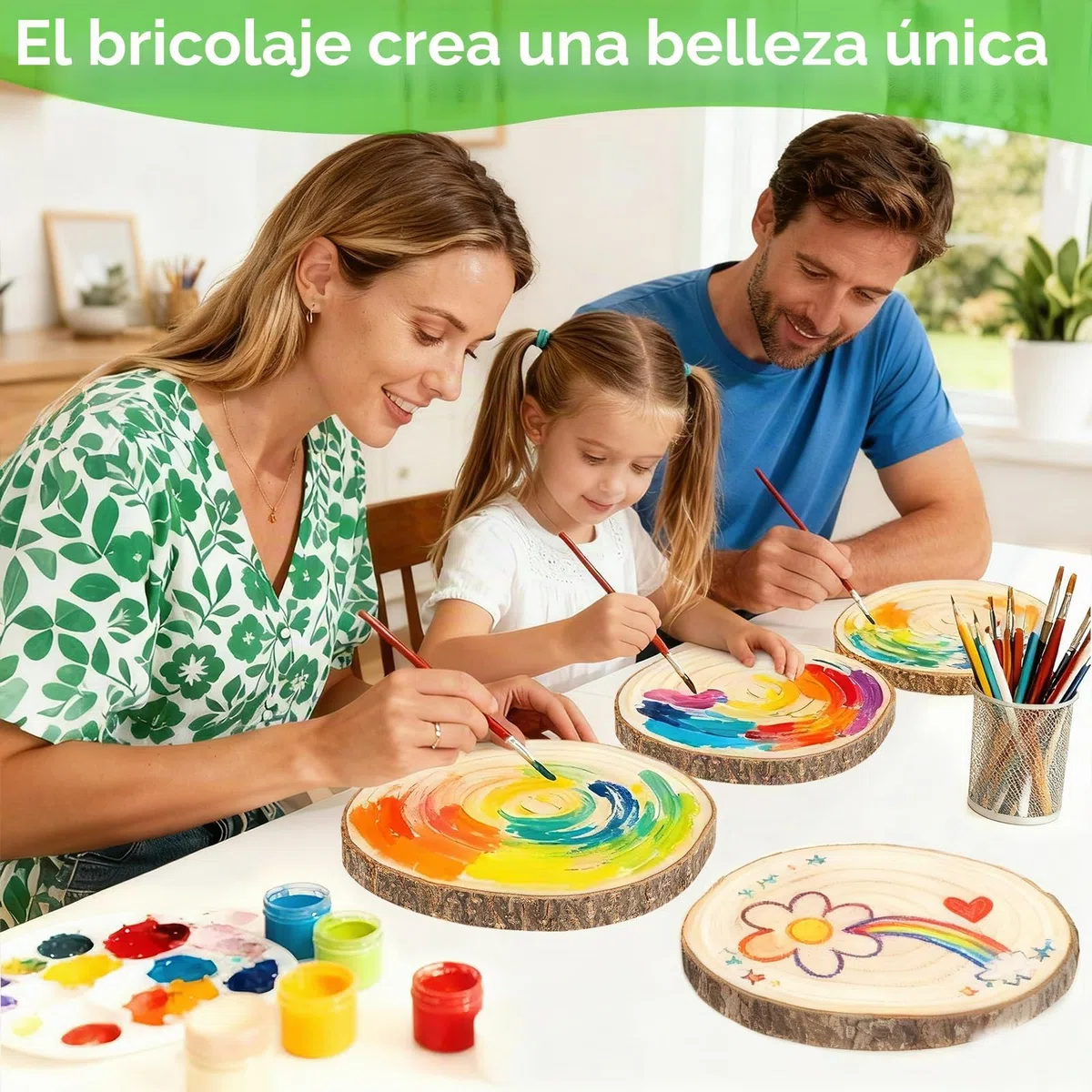 4 Unidades De 20-23 cm Rodajas de Madera, Troncos Madera Decoracion, Manualidades, Rodajas con Corteza para Arte de Navidad, Adornos para Manualidades