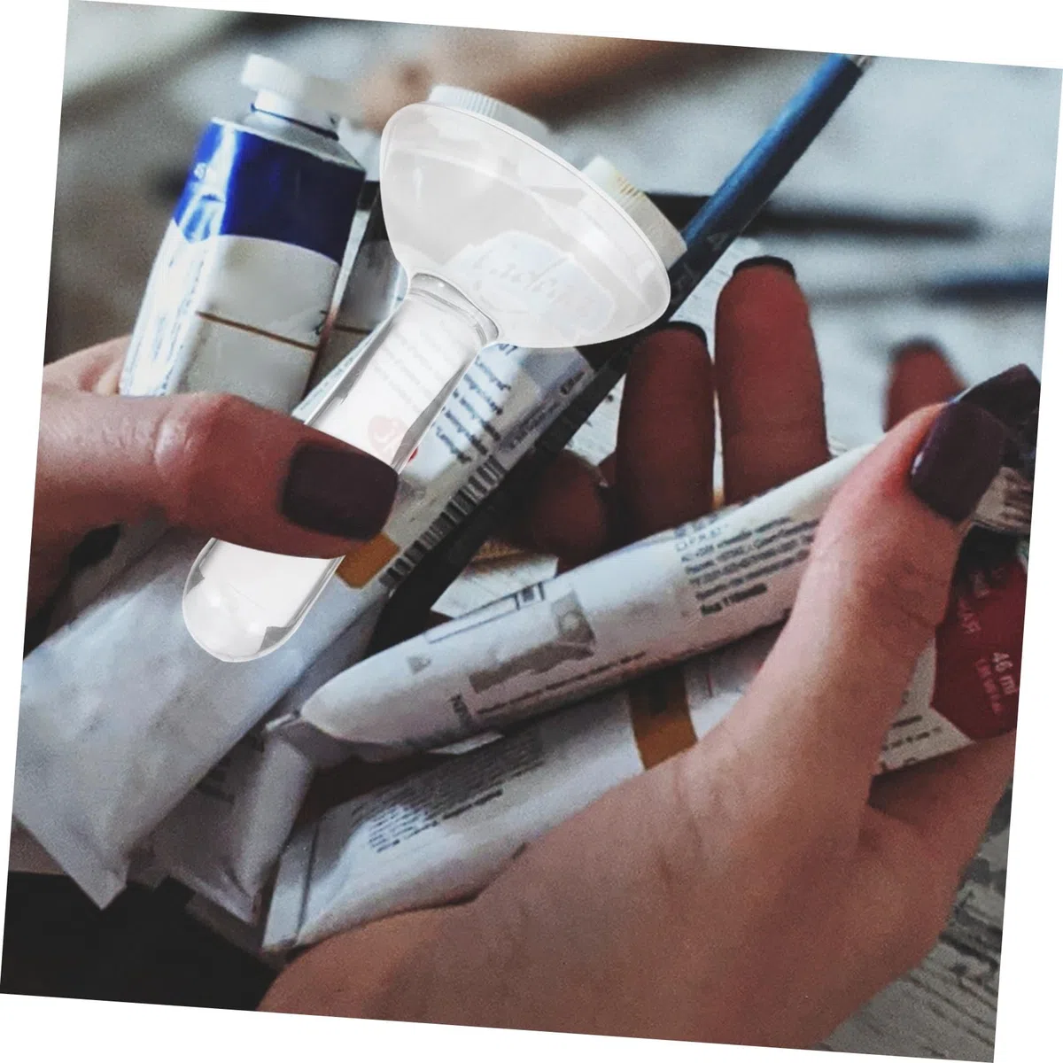 Bricolaje De Molienda Muller De Vidrio De Pintura Al Óleo Molinillos De Vidrio para Vidrieras Carpeta De Acuarela Hacer Pintura De Vidrio Muller Aparato para Acuarela Líquido