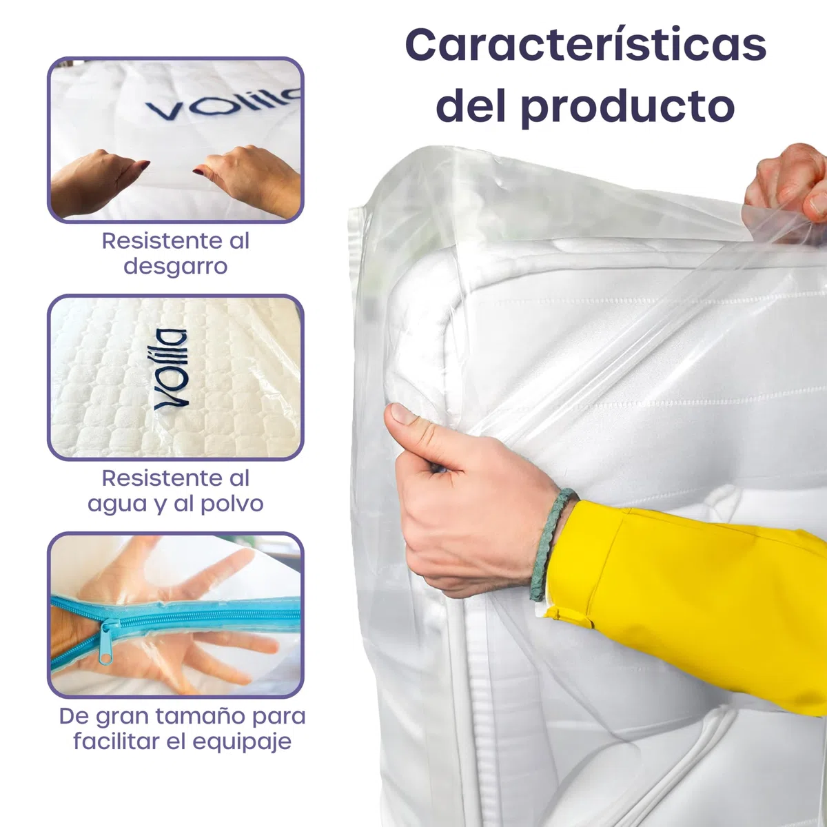 Bolsa de Almacenamiento para Colchón Matrimonial con Cremallera - 1 Unidad de Funda Impermeable para Colchón para Mudanzas - Bolsa para Proteger Colchones de Manchas, Polvo y Daños por Plagas