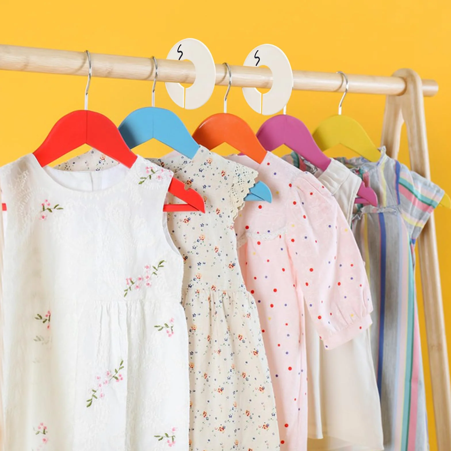 40 Piezas Separadores Tamaño de Ropa, Divisores de Perchas, Separadores de Talla para Armario Bebé, para Distinción de Tamaño de Ropa (Blanco)