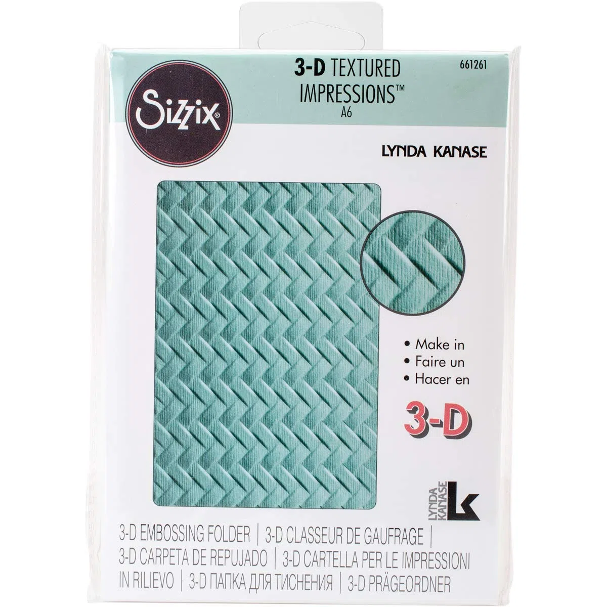 Sizzix Ellison Europe Tejido por Lynda Kanase 3D Tief – Plantilla para Estampados, Multicolor
