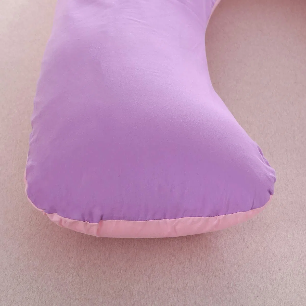 SHANNA Funda de Almohada del Cuerpo del Embarazo, Funda de Almohada de Maternidad de algodón en Forma de U 80 * 155 cm (Púrpura + Rosa)