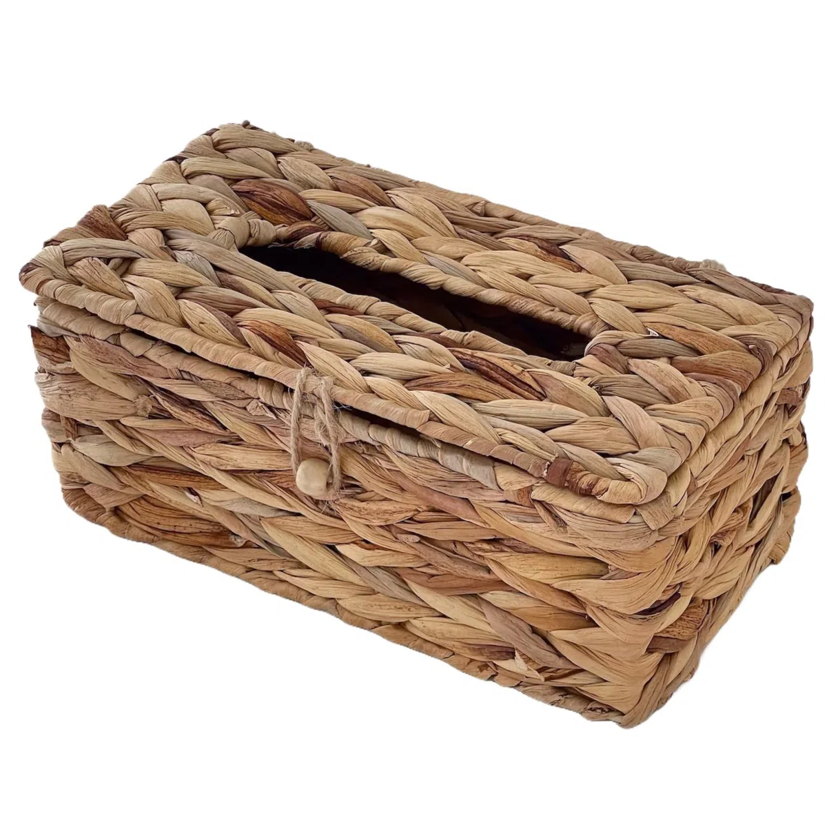 Cubierta para Caja de pañuelos, Soporte Rectangular para Caja de pañuelos de ratán, Cubierta de Mimbre con Tapa abatible, Soporte Facial Decorativo para baño, Cocina, Oficina, Mesa, Escritorio, Rat