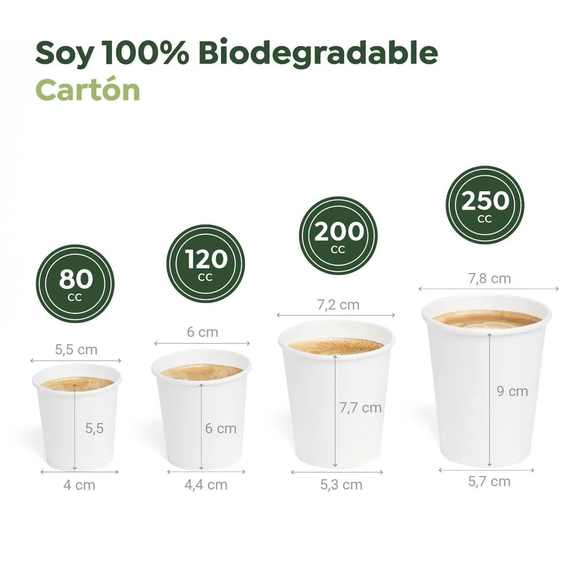 Horeca Collection MAXI PRODUCTS - Vasos Café Desechables Blancos - Vasos Cartón - Vasos Desechables Catering - Vasos Café para Llevar - APTO BEBIDAS CALIENTES Y FRÍAS (250 cc, 200 unidades)