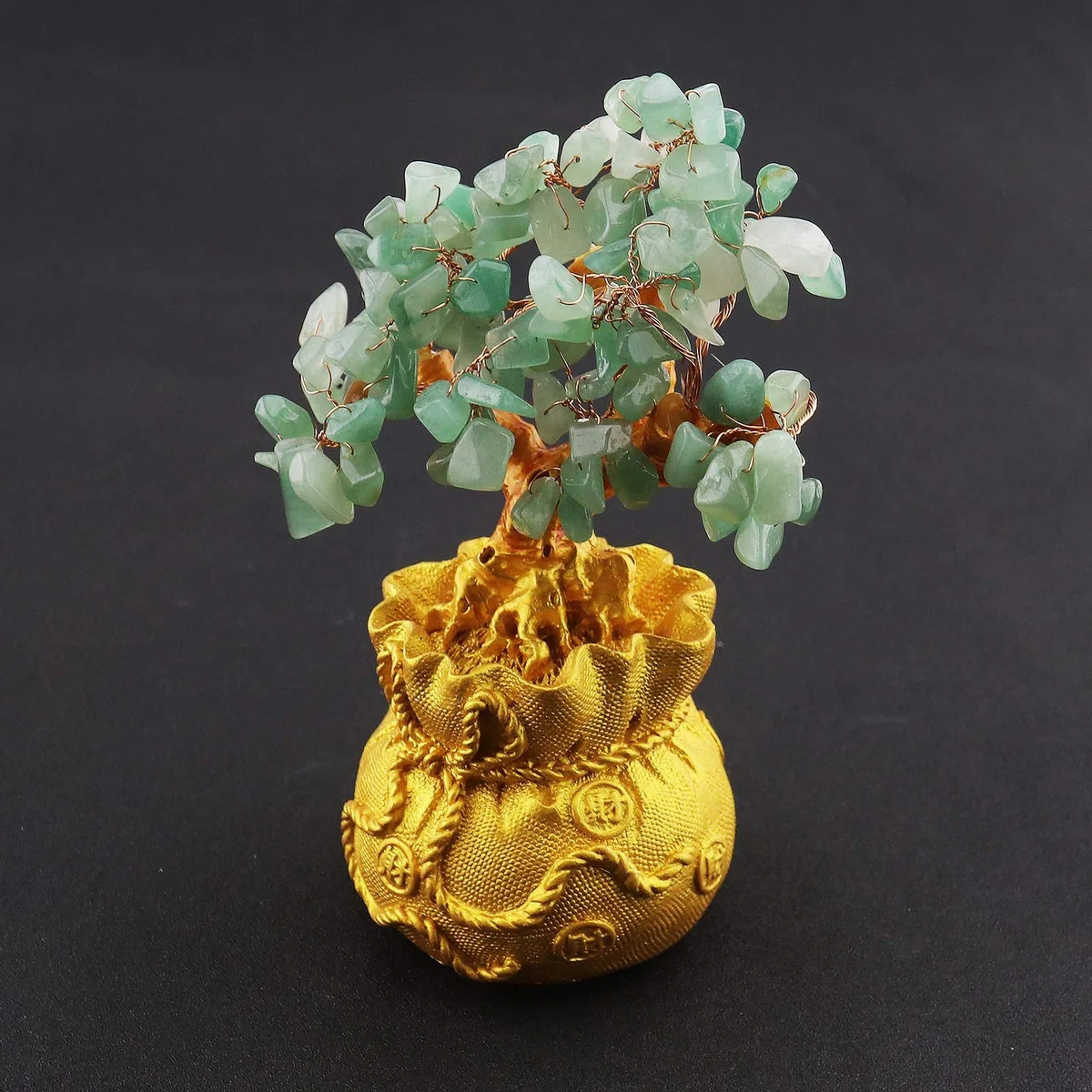 OTOTEC Feng Shui Dinero Suerte Piedra Árbol Cristal Arte Decoración Oficina Sala Buena Suerte Mejor Regalo Verde