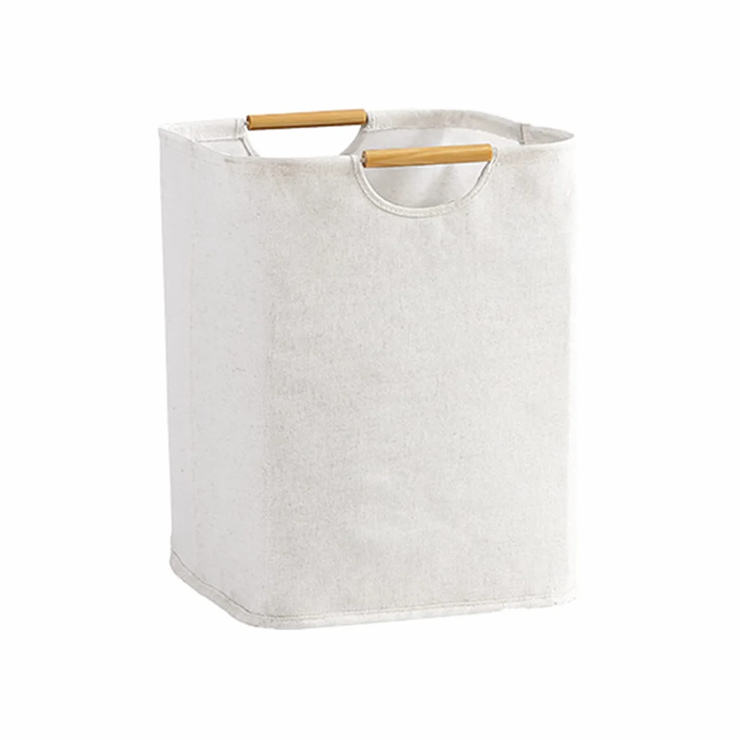 Cesto Ropa Sucia Plegable Portátil 40×30×30 cm con Mango de Madera, Impermeable para Salas, Dormitorios, Viajes