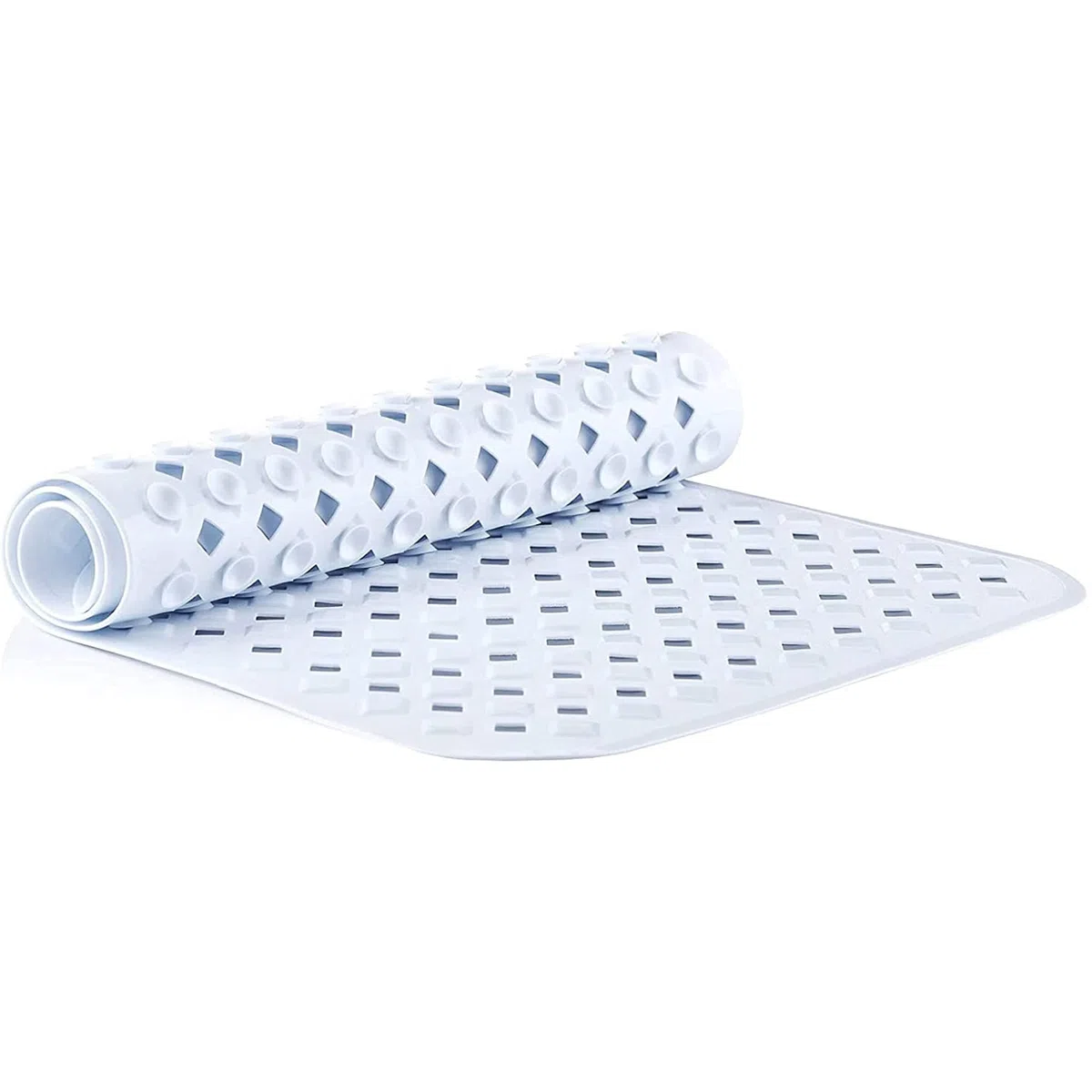 TranquilBeauty Alfombrilla de baño Antideslizante con ventosas, Corte de Diamante, antimoho, Lavable a máquina, Alfombrillas de bañera sin látex, Ideal para Ancianos y niños 80 x 40 cm Blanco