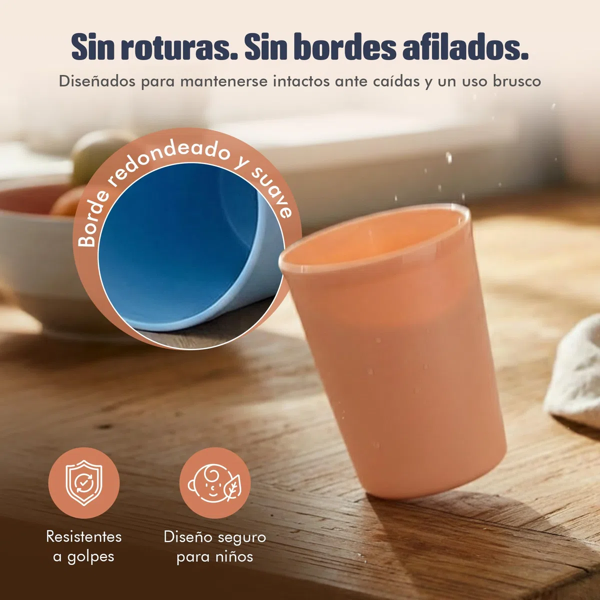 MASTERCOOK 6 vasos reutilizables pequeños – 8 onzas irrompibles – Vasos para niños pequeños para agua, jugo, leche – vasos apilables sin BPA juego de vasos de plástico para cocina, picnics, fiestas