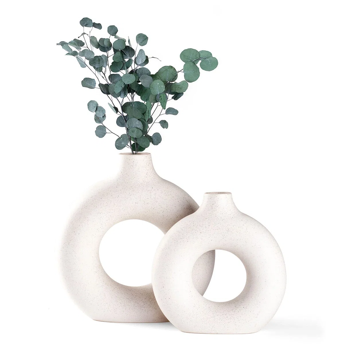 CEMABT juego de Jarrones para pampas, jarrones creativos para decoración moderna del hogar, florero hecho a mano, blanco mate, flores secas, casa, decoración.