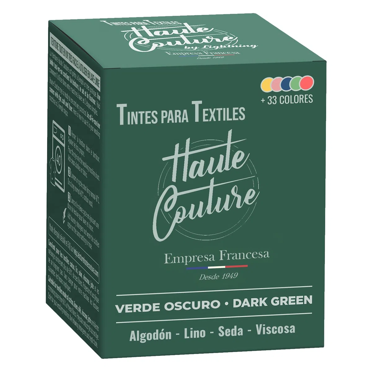 Haute Couture - Tinte para Ropa y Textil Verde - Verde Oscuro - 350g - Tinte Textil Todo en uno - Listo Para Teñir Ropa y Tejidos