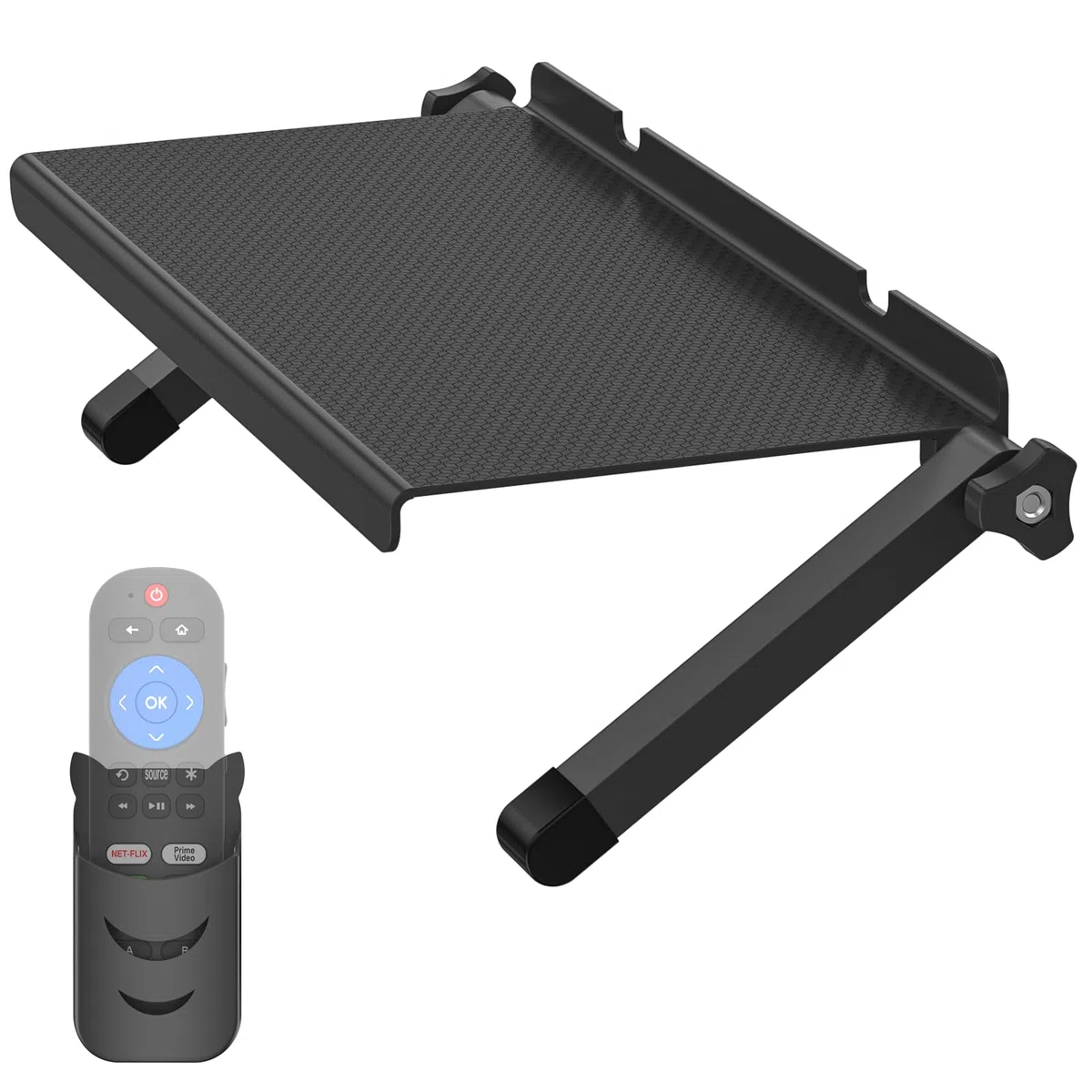 Dinghosen Estante superior de TV de plataforma de 13 pulgadas de ancho, estante ajustable para caja de cables, dispositivos de transmisión, enrutador y decoración del hogar, soporte superior de