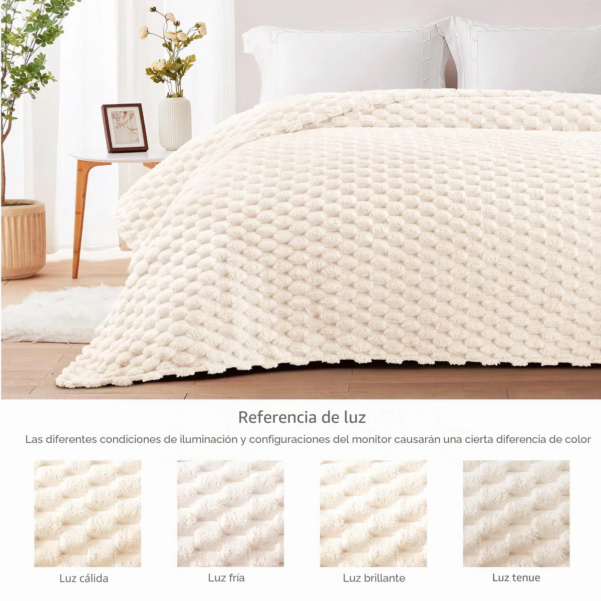 Whale Flotilla Manta Polar Suave y Mullida con Motivo Jacquard 3D, Manta para Cama Sofá y Salón Exquisita y Cálida para Todas Las Estaciones, 150 x 200 cm, Blanco