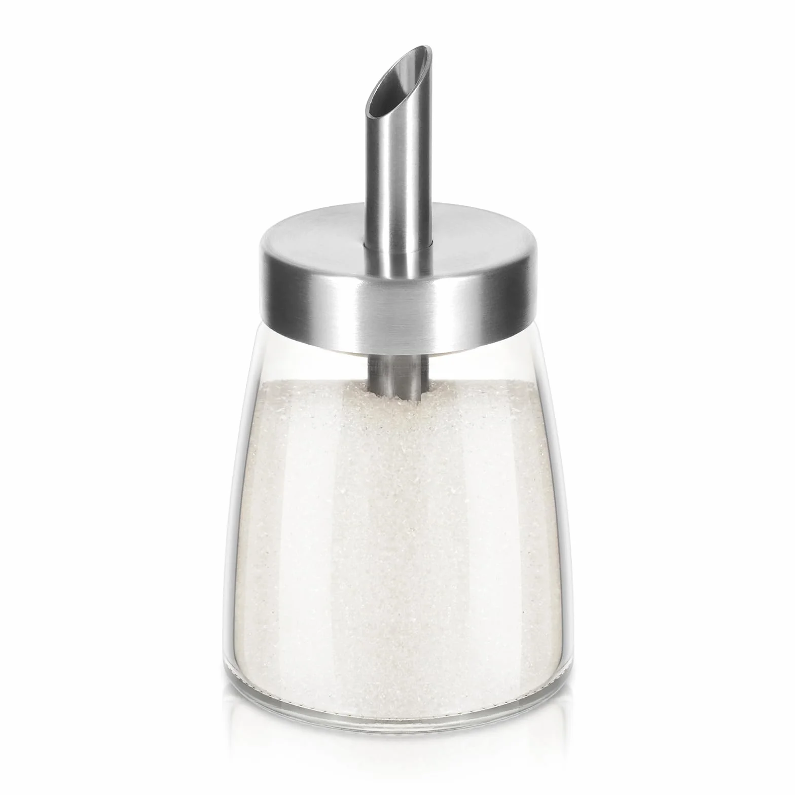 Vucchini Dosificador de Azúcar 140ml, Azucareros Tapa Caño de Vertido No Afilado, Botella de Vidrio Fácil de Verter, Recipiente de Cocina, Accesorios Decorativos Para Mostrador, Cafetería, Restaurante
