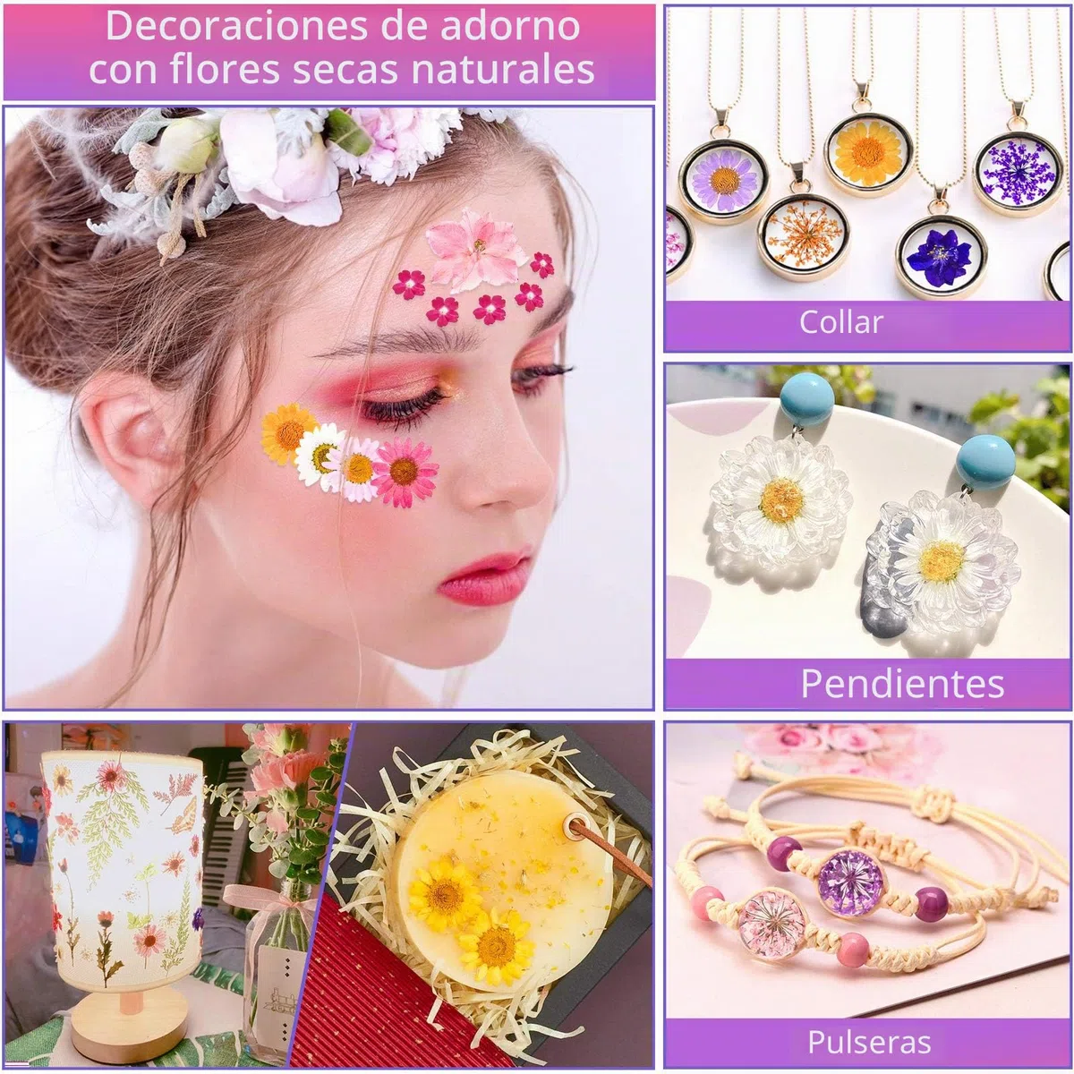 140 piezas de flores secas para resina, flores prensadas, hojas secas a granel, kit de hierbas naturales para álbumes de recortes, manualidades, joyas de resina epoxi, velas, jabón, decoración de uñas