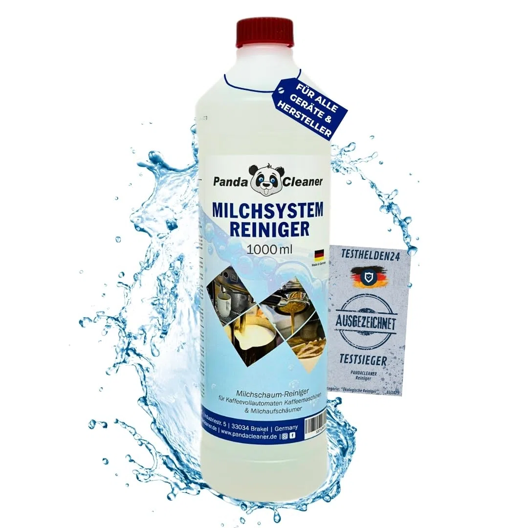 PandaCleaner limpiador del sistema de leche para máquinas de café totalmente automáticas - concentrado de 1000 ml para aparatos de todas las marcas - limpiador de espuma de leche para máquinas