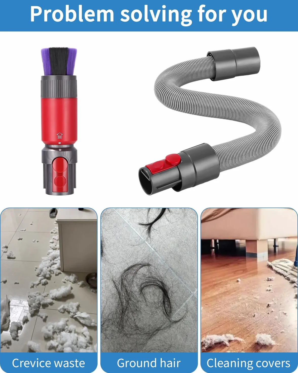Polvo Sin Rastros Aspiradoras Cabezal Cepillo para Accesorios Aspirador V15,V10,V11,V8,V7 con Tubo Aspiradora Universal Cerdas Ultrafinas para Repuestos Cepillo Antiarañazos