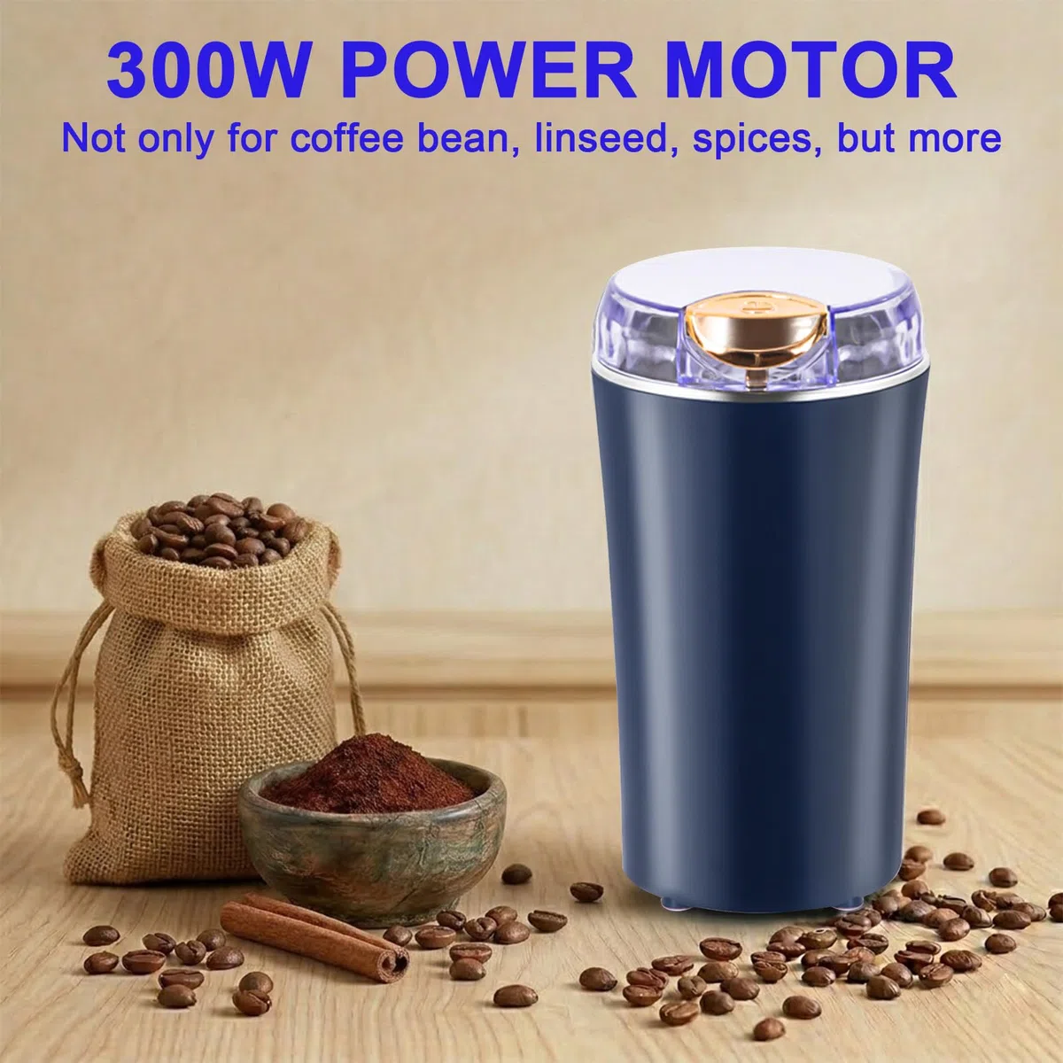 Suevut Molinillo de Café Eléctrico, 80g 200W Molinillo de Cafe, con Cuchillas de Acero Inoxidable Molinillo Cafe Electrico Portátil Molino Café para Granos de Café, Especias, Granos, Frutos Secos