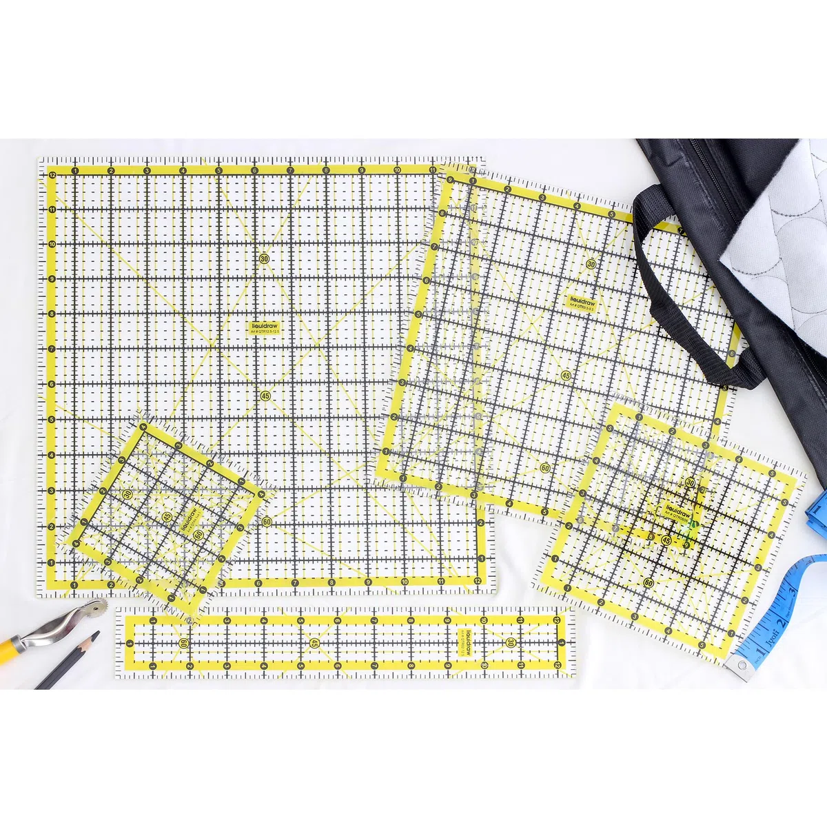 Liquidraw Regla de acolchado – 2.5 x 18 pulgadas | Acrílico transparente | Marcas de medición imperiales transparentes y atrevidas | Plantilla rectangular de patchwork | Ideal para acolchar, coser y