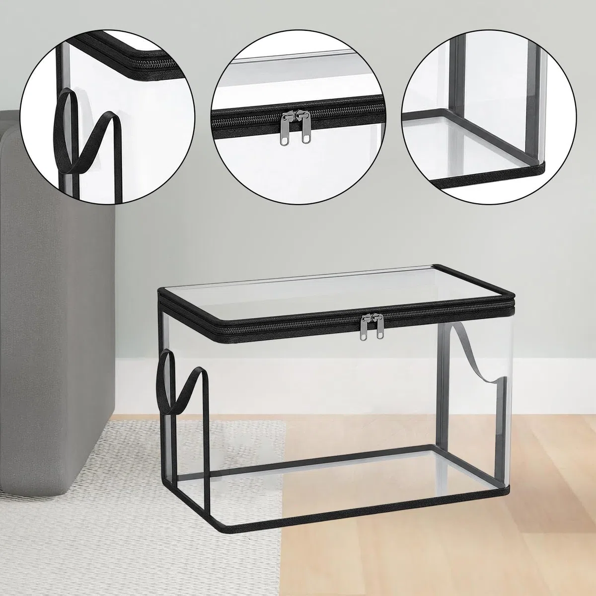 de almacenamiento de juguetes, 2 piezas, cofre transparente para muñecos de peluche, para salón, dormitorio, granja, apartamento, , balcón, dormitorio universitario,