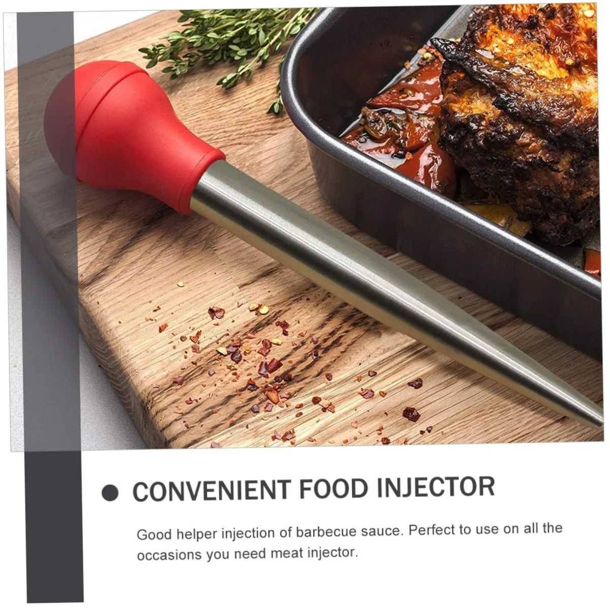 Inyector De Carne para Pavo Inyector De Marinada Y Sabor Jeringuilla De Cocina con Aguja Cepillo Y Pajita Herramienta para Barbacoa Asados Navidad Y Acción De Gracias